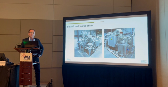 Jürgen Hansen hält einen Vortrag über PRIME auf dem Waste Management Symposium in Arizona