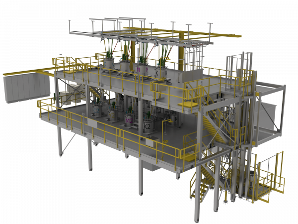 Rendering of an ink processing installation made by Montair