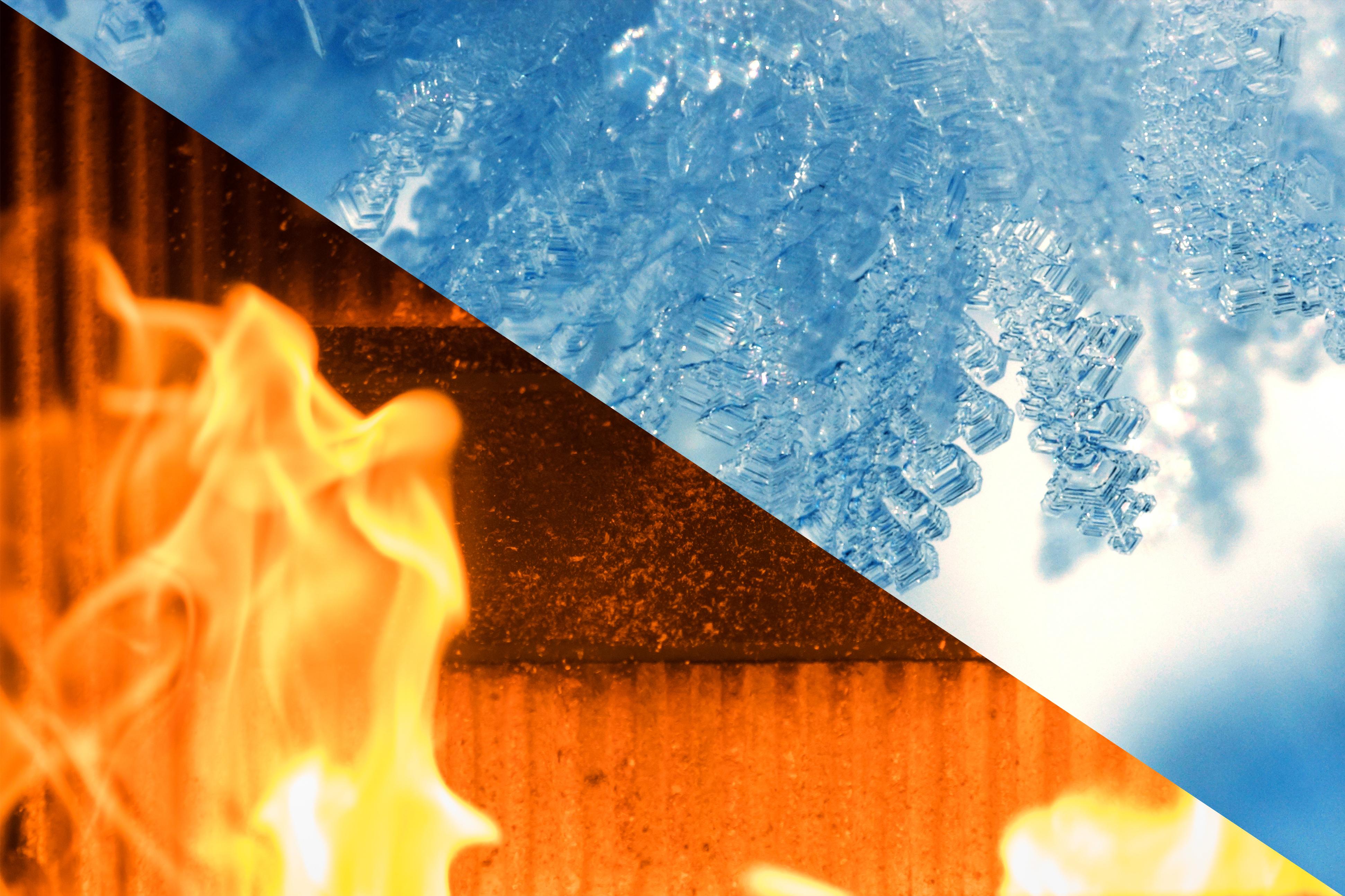 Decorative image of heat and cold
